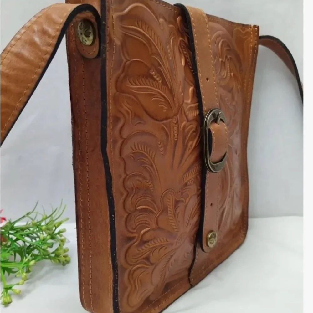 Brighton Tan Embossed Crossbody Bag - Picture 3 of 6